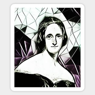 Mary Shelley Black and white Portrait | Mary Shelly Black and white artwork 5 Magnet